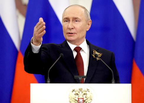 Russian President Vladimir Putin holds a press conference in Moscow