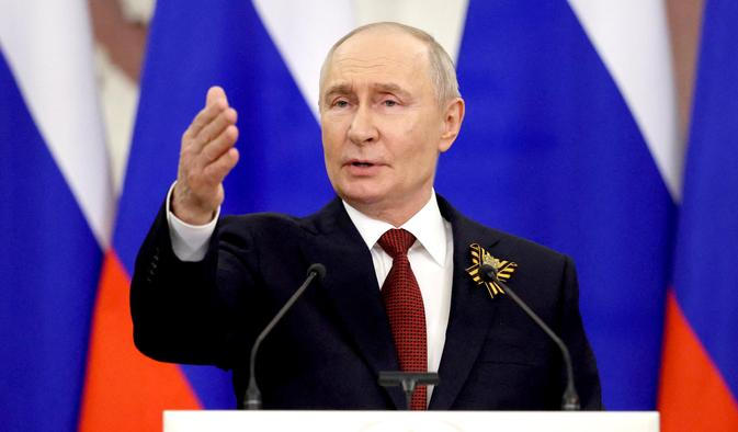 Russian President Vladimir Putin holds a press conference in Moscow