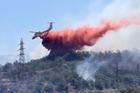 Wildfire burns in Ille-sur-Tet near Perpignan