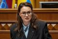 FILE PHOTO: A newly appointed Ukrainian Prime Minister Yulia Svyrydenko attends a session of Ukrainian parliament in Kyiv