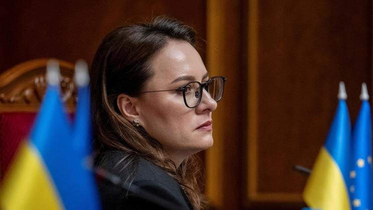 FILE PHOTO: Newly appointed Ukrainian Prime Minister Yulia Svyrydenko attends a session of Ukrainian parliament in Kyiv