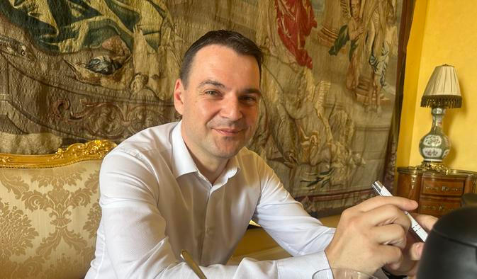 Ministr zahraničí Petr Macinka v rozhovoru pro Aktuálně.cz v červenci roku 2026.