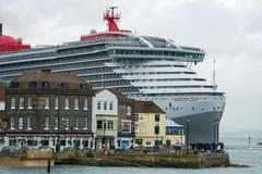Virgin Voyage's luxury cruise ship Scarlet Lady arrives into Portsmouth for the first time. The 110,000-tonne liner is the largest ship to have ever docked in the city, bigger than both of the Royal Navy's aircraft carriers. Picture date: Monday June 21, 