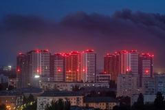 FILE PHOTO: Russian missile strike in Kyiv