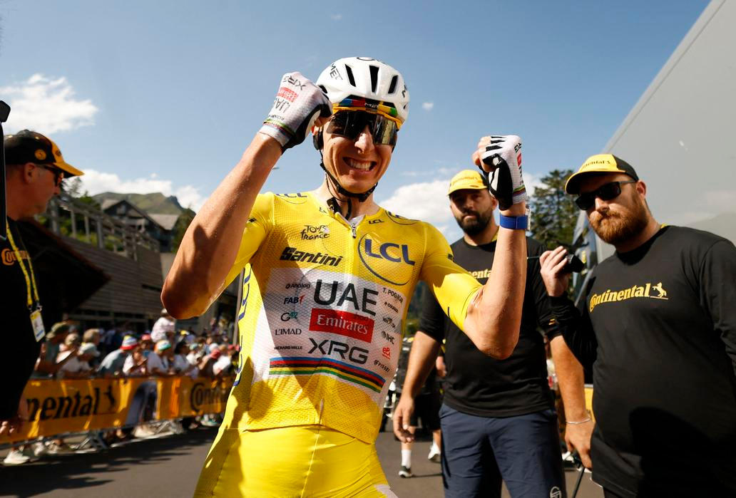 Tadej Pogačar po vítězné desáté etapě na Tour de France 2026