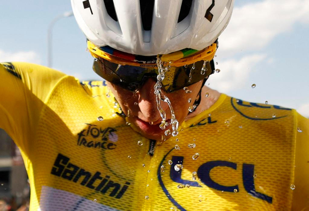 Tadej Pogačar po vítězné desáté etapě na Tour de France 2026
