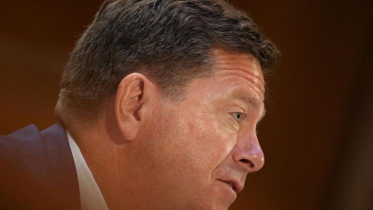 Jay Clayton testifies before a Senate Intelligence Committee confirmation hearing in Washington