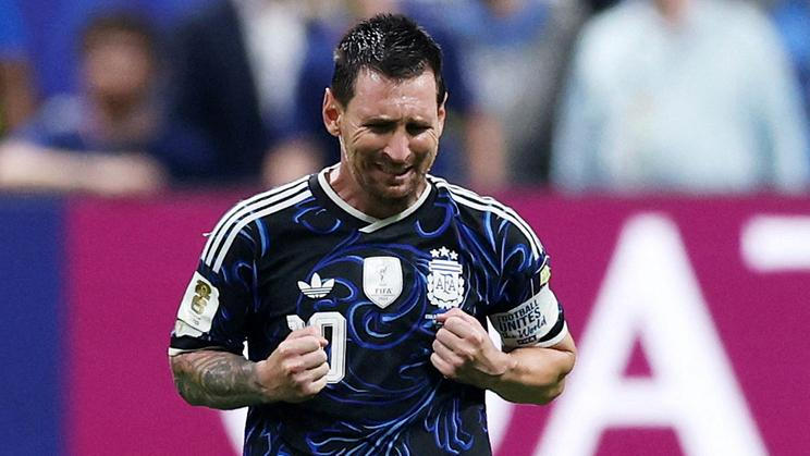 Lionel Messi slaví po semifinále MS 2026 Argentina - Anglie