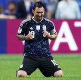 Lionel Messi slaví po semifinále MS 2026 Argentina - Anglie