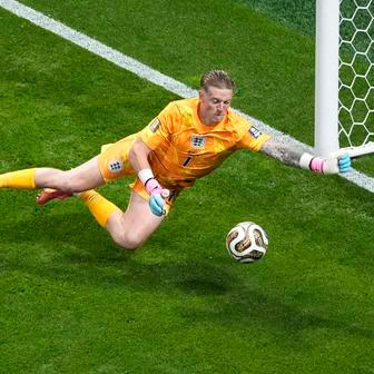 Jordan Pickford v semifinále MS 2026 Argentina - Anglie