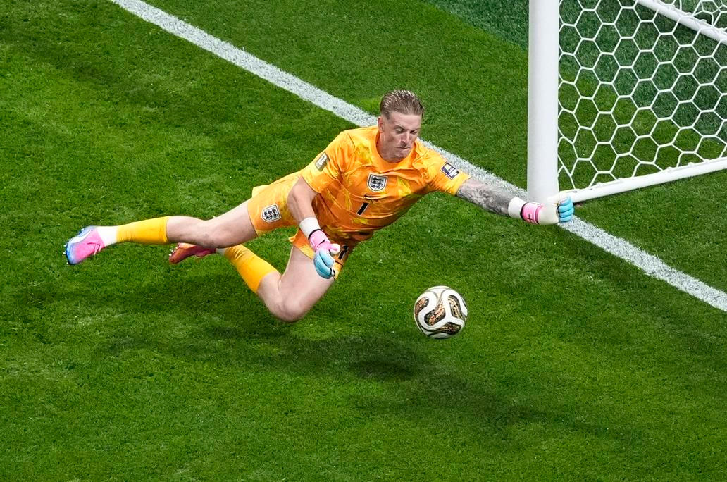 Jordan Pickford v semifinále MS 2026 Argentina - Anglie