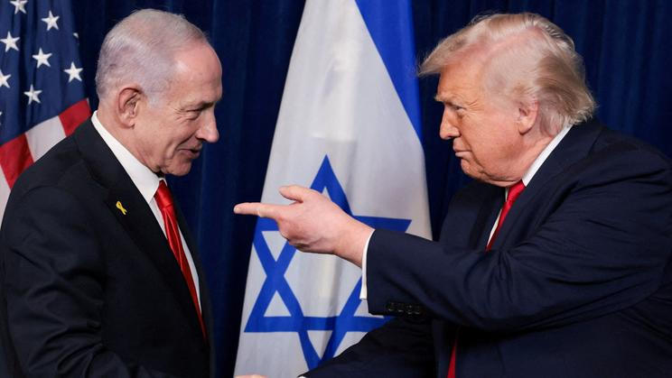 Izraelský premiér Benjamin Netanjahu při setkání s americkým prezidentem Donaldem Trumpem.