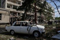 Aftermath of a Russian mair attack in Kharkiv