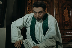 Miloš Kopecký jako feldkurát Katz ve filmu Dobrý voják Švejk (1956).
