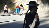 Bolivia hosts a competition for Cholitas skaters, in La Paz