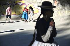 Bolivia hosts a competition for Cholitas skaters, in La Paz