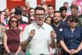 Former Greater Manchester Mayor Burnham addresses members and supporters of the Labour Party after winning the Makerfield by-election