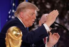 Donald Trump během recepce FIFA v newyorské Trump Tower