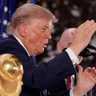 Donald Trump během recepce FIFA v newyorské Trump Tower