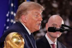Donald Trump během recepce FIFA v newyorské Trump Tower