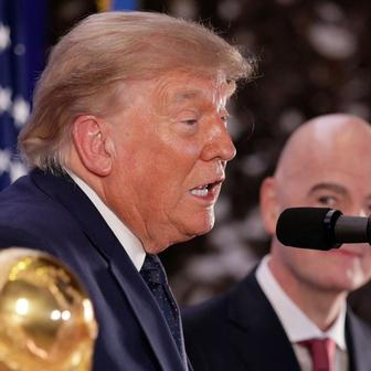 Donald Trump během recepce FIFA v newyorské Trump Tower