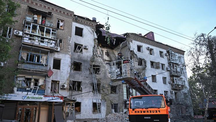 Aftermath of a Russian air strike in Zaporizhzhia