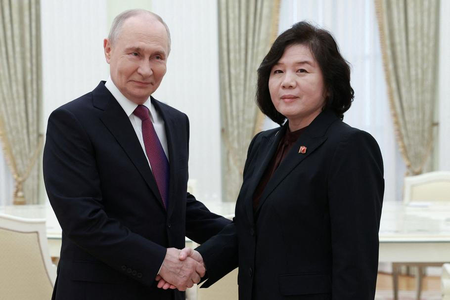 Russian President Vladimir Putin meets with North Korean Foreign Minister Choe Son Hui in Moscow