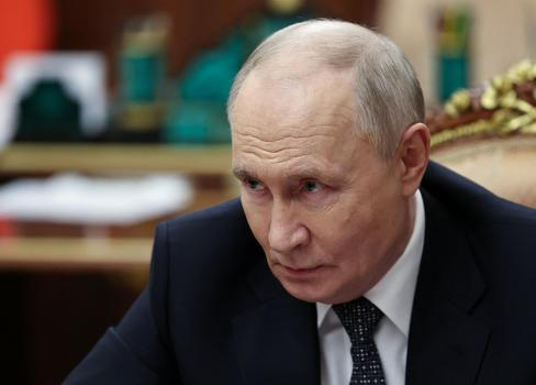 Russian President Vladimir Putin meets with Yevgeny Balitsky, Moscow-installed governor of Russian-controlled parts of the Zaporizhzhia region, in Moscow