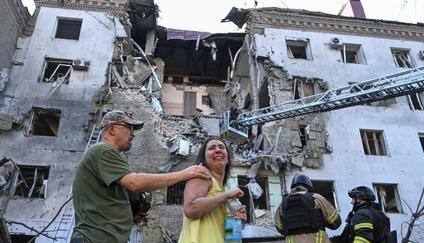 Aftermath of a Russian air strike in Zaporizhzhia