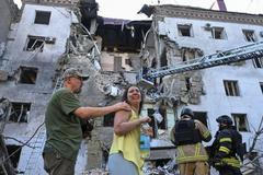 Aftermath of a Russian air strike in Zaporizhzhia