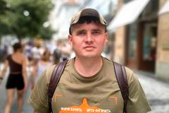 Ukrajinský veterán speciálních operací Mykola v Praze, 22. července 2026.