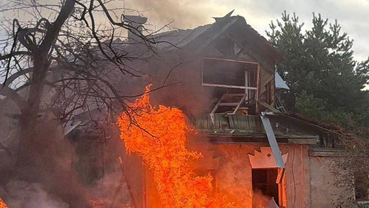 Aftermath of a Ukrainian drone attack in Moscow region