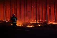 Wildfire in the Gironde department