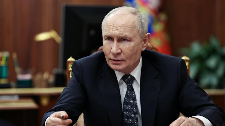 Russian President Vladimir Putin meets with Yevgeny Balitsky, Moscow-installed governor of Russian-controlled parts of the Zaporizhzhia region, in Moscow