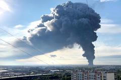 Aftermath of Ukrainian drone attack in Saint Petersburg