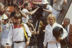Hana Mandlíková a Martina Navrátilová ve finále Poháru federace 1986 v Praze