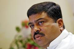 FILE PHOTO: India's Oil Minister Pradhan speaks during an interview with Reuters in New Delhi