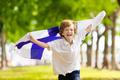 Child,Running,With,Finland,Flag.,Little,Finnish,Boy,Cheering,For