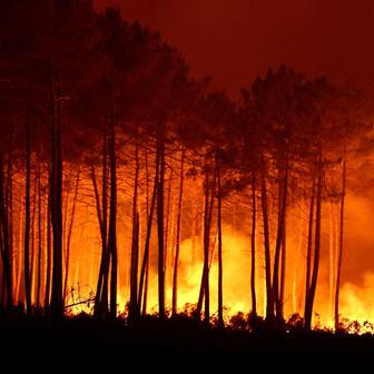 Wildfire at Ares, Gironde