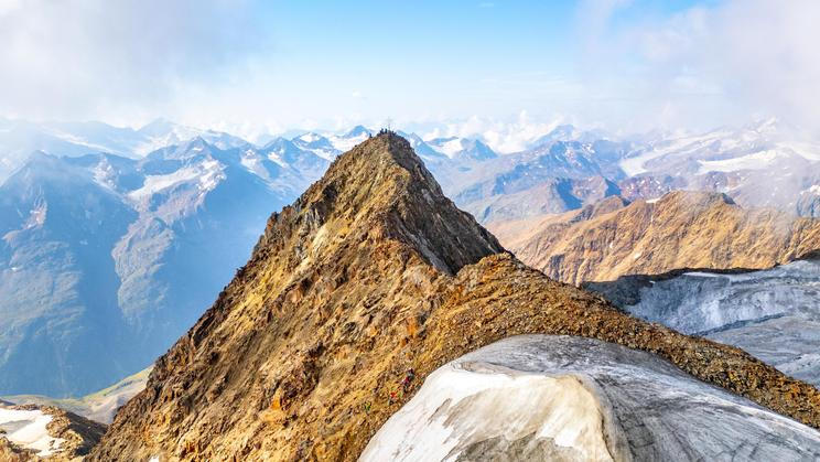 The,Majestic,Wildspitze,Stands,Tall,In,The,Oetztal,Alps,,Showcasing