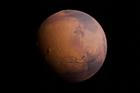 Close,Up,Realistic,Mars,Planet,With,Detailed,Surface,And,Craters,