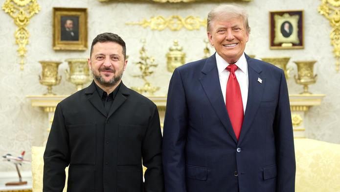 Trump se Zelenským v Bílém domě, 28. července 2026.