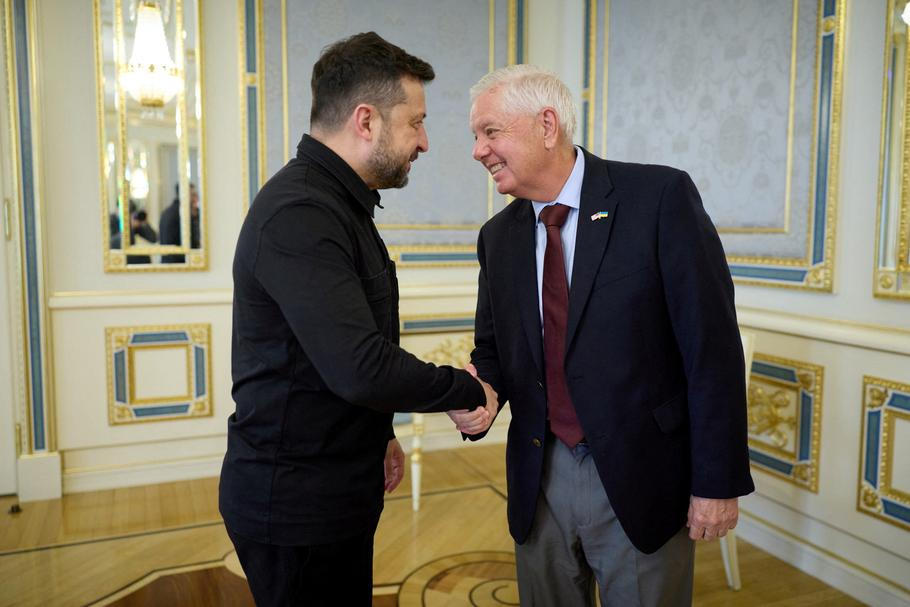 Ukraine's President Zelenskiy meets with U.S. Senator Lindsey Graham (R-SC) in Kyiv