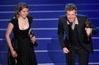 FILE PHOTO: Glen Hansard and Marketa Irglova accept the Oscar for the best original song "Falling Slowly" during the 80th annual Academy Awards in Hollywood