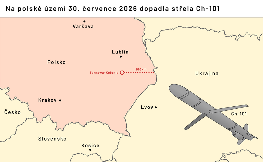 Tarnawa-Kolonia, kam dopadla podle všeho ruská střela Ch-101, se nachází asi 100 kilometrů od hranic s Ukrajinou. Na její západní část Rusové v noci na 30. července útočili.