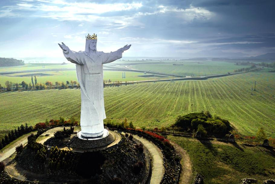 World's,Tallest,Statue,Of,Jesus,Christ,Pomnik,Chrystusa,Krola,From