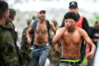Migrants from Morocco arrive at the Spanish border in Ceuta