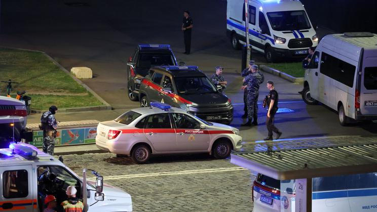 The site of an explosion at a restaurant in Moscow