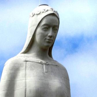 Europe's largest statue of the Virgin Mary ahead of its official opening to the public in the village of Konotopie near Torun