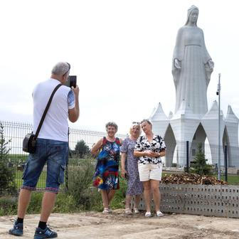 Europe's largest statue of the Virgin Mary ahead of its official opening to the public in the village of Konotopie near Torun